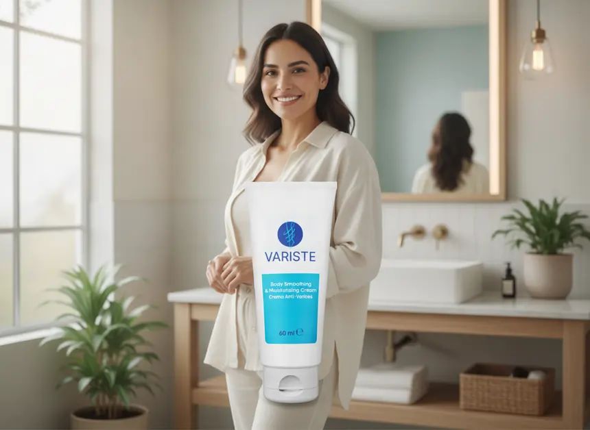 Variste crema para piernas con precio promocional en una terraza en México